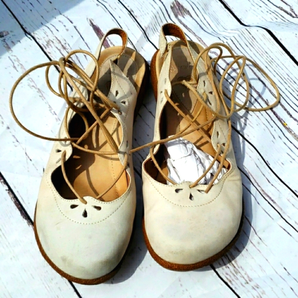 Dansko Leather Suede Lace up Slingbacks